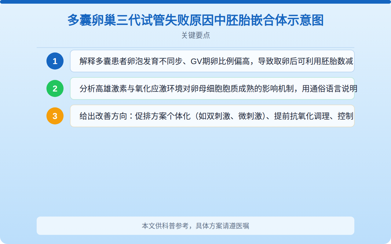 多囊卵巢三代试管失败原因中胚胎嵌合体示意图