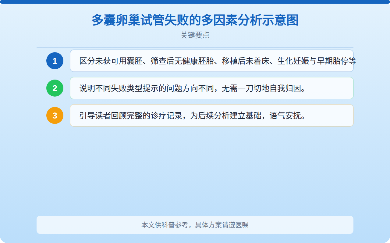 多囊卵巢试管失败的多因素分析示意图