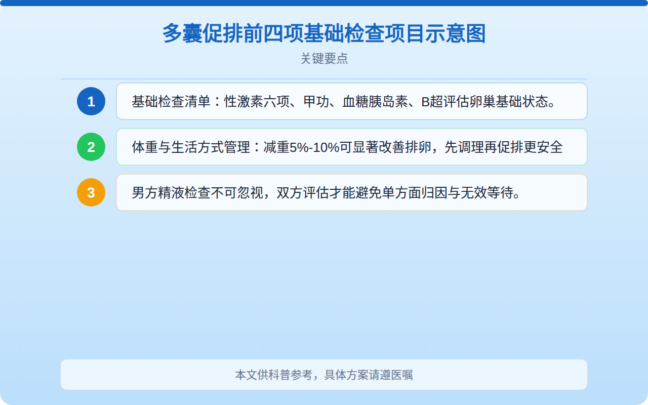多囊促排前四项基础检查项目示意图