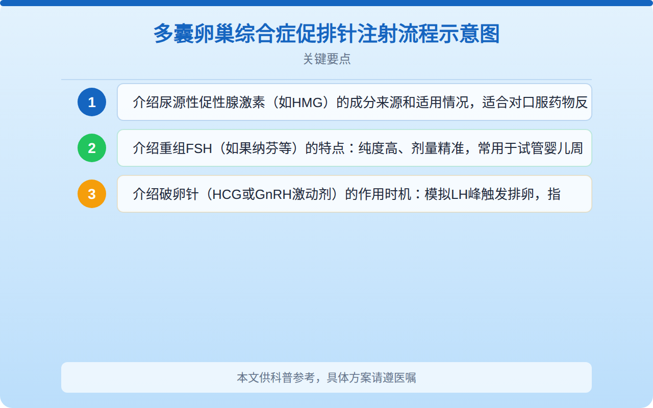 多囊卵巢综合症促排针注射流程示意图