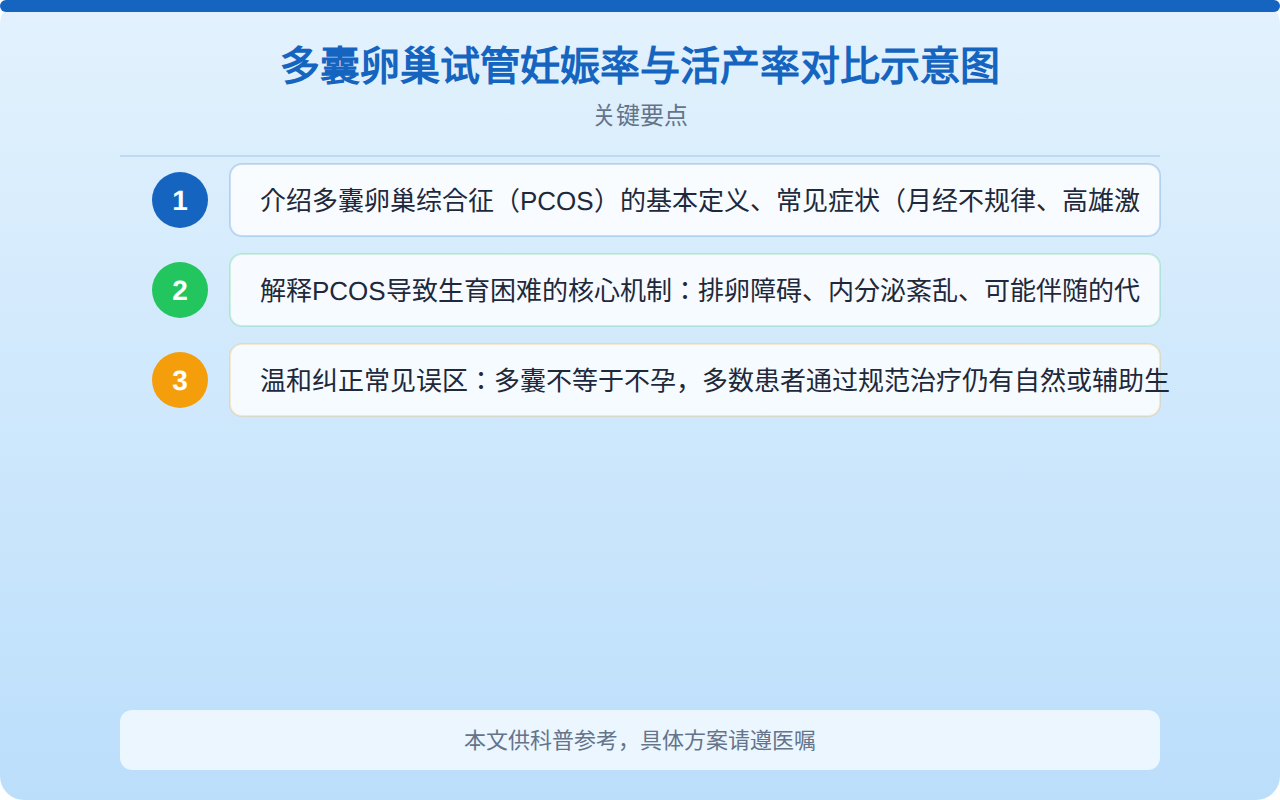 多囊卵巢试管妊娠率与活产率对比示意图